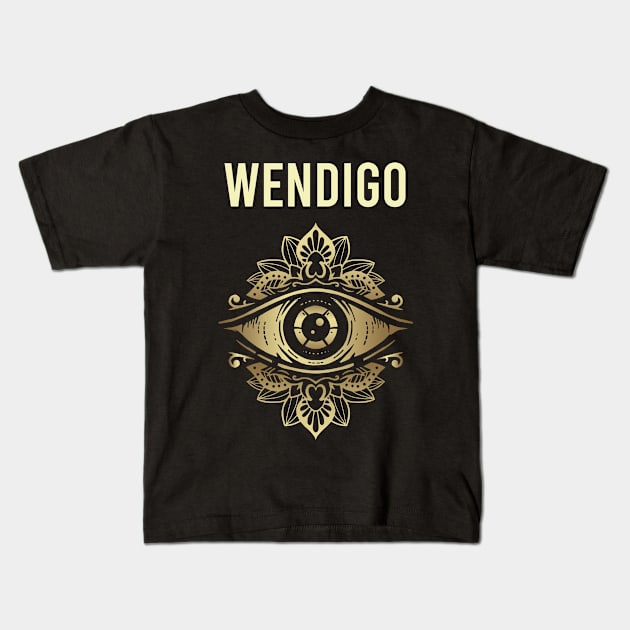 Wendigo Watching Kids T-Shirt by symptomovertake